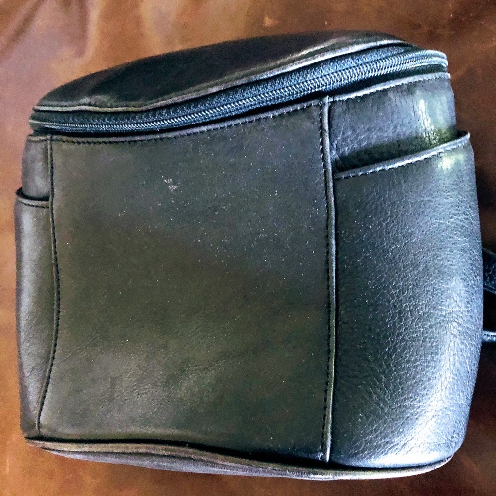 Leather Binocular-style Back Bag
